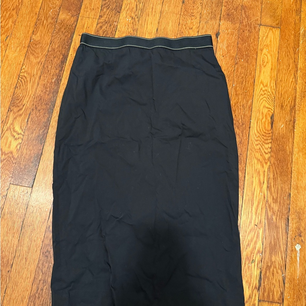 Vince Black Pencil Skirt with Gold Accent